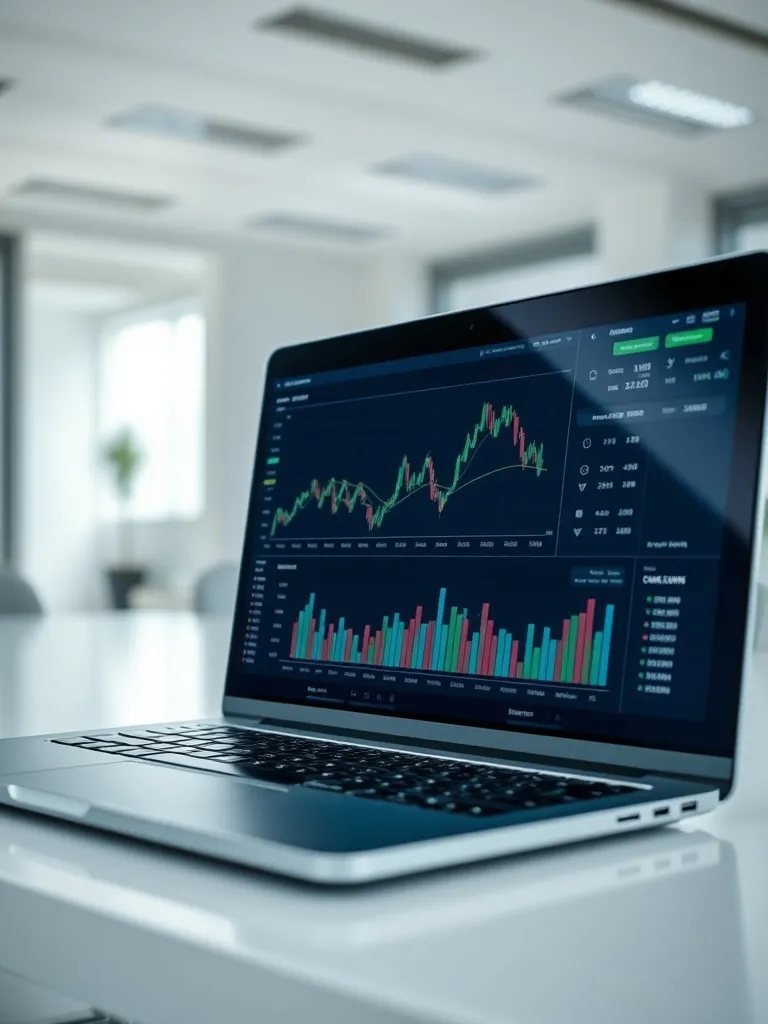 A close up of a high-end laptop screen displaying financial